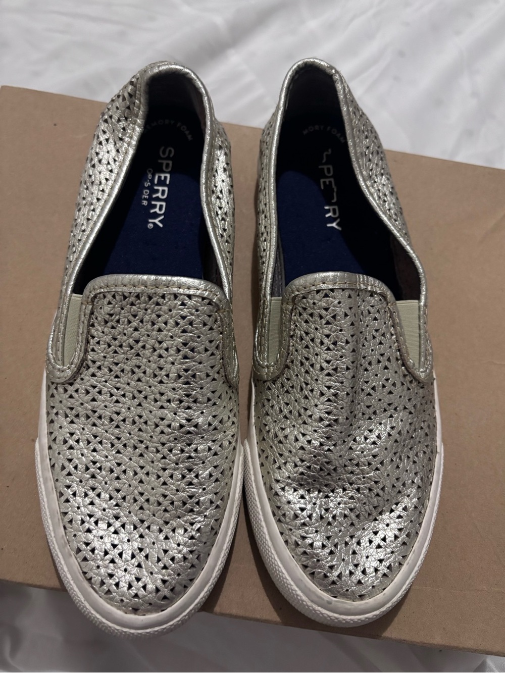 Sperry Women's gold Perforated Slip-On